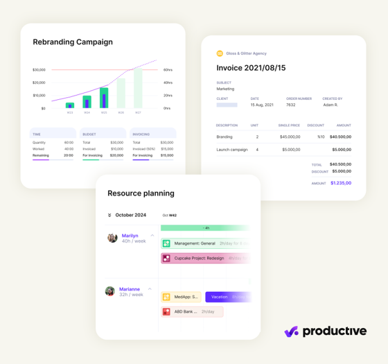 Productive sample A pie chart showing the average size of a digital agency in the United States and Canada